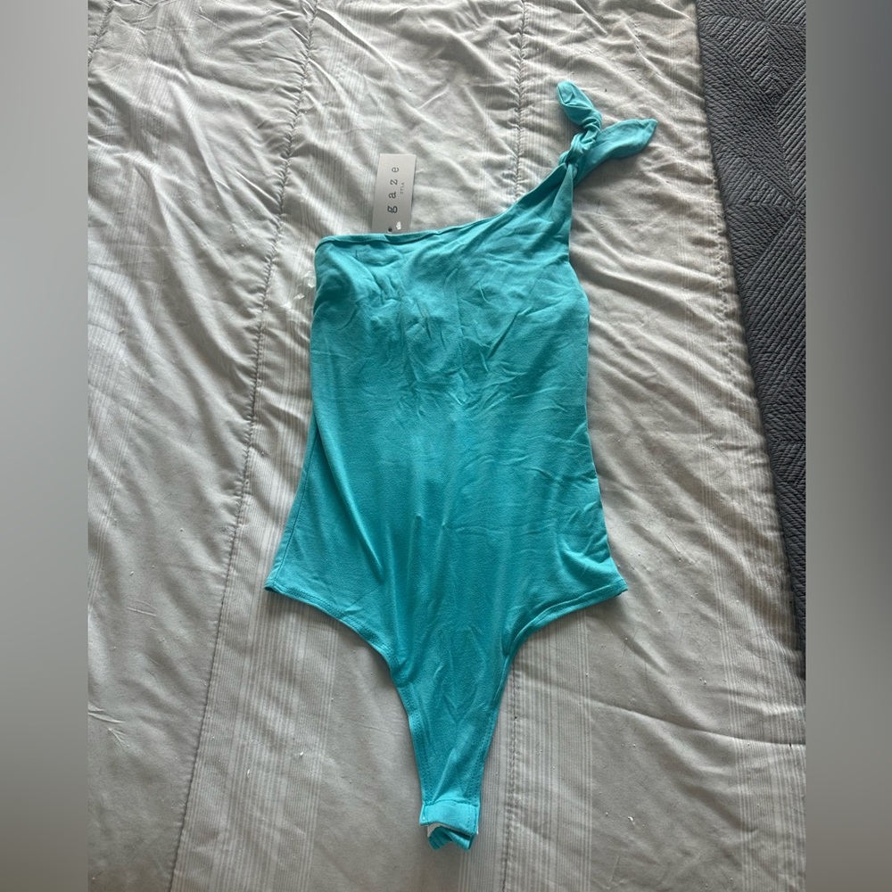 NWT Blue One-Shoulder Bodysuit Women’s Size Small